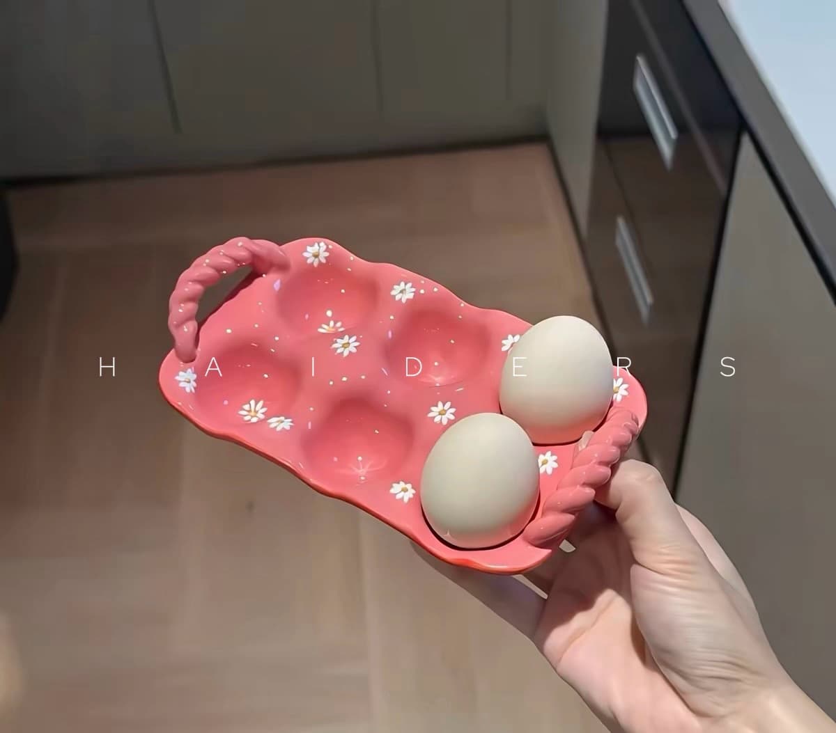 Coral Daisy Egg Holder Tray - view 1