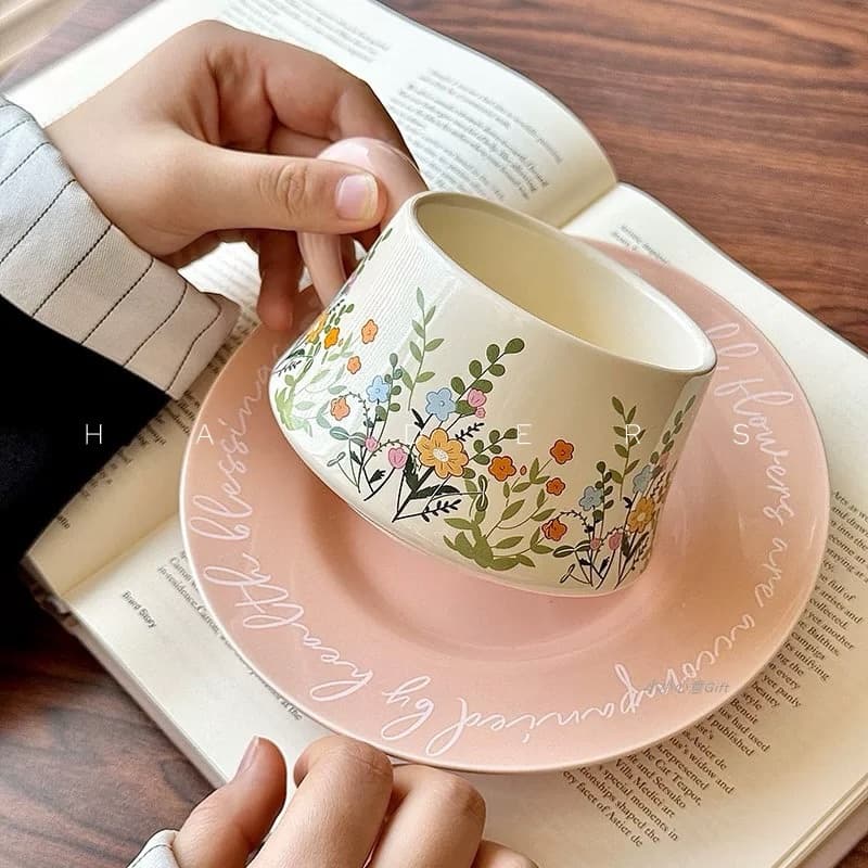 Wildflower Meadow Mug with Saucer - view 1