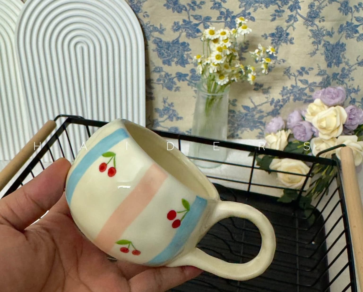 Cherry Stripe Mug