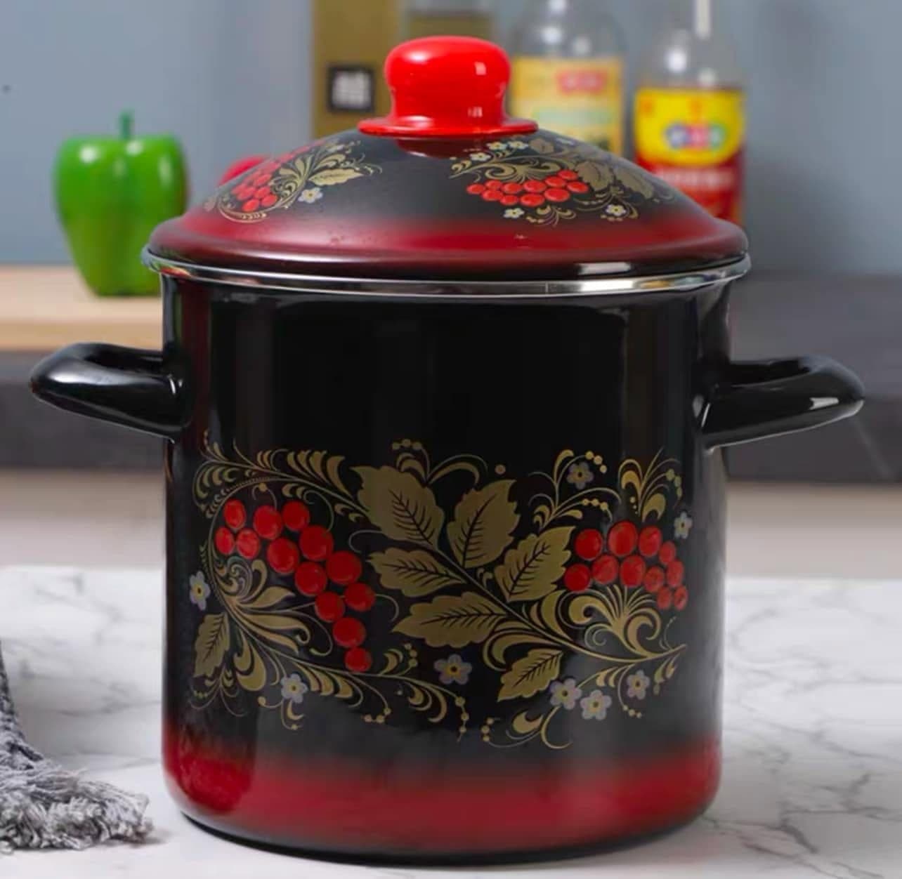Crimson Berry Enamel Stockpot