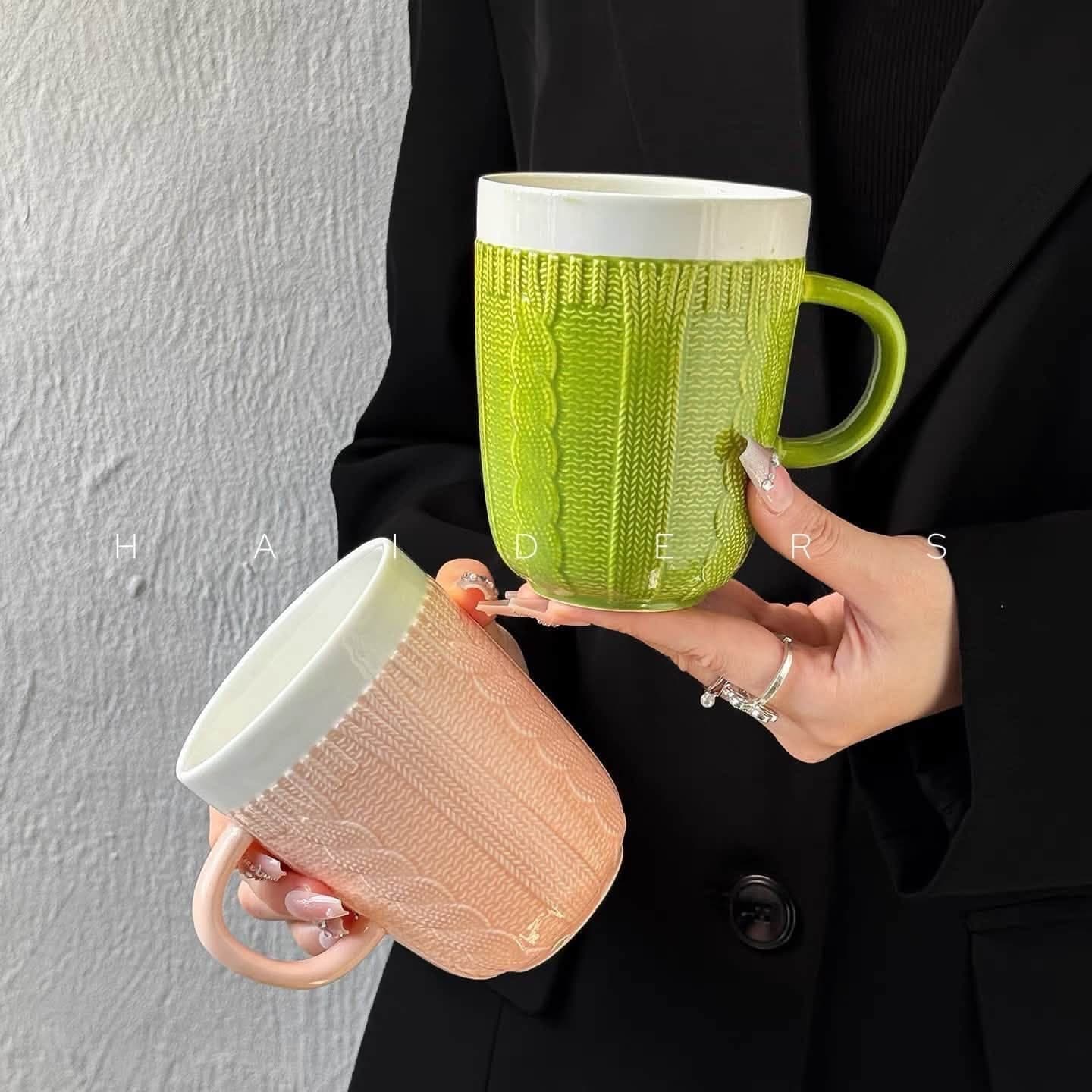 Knit Coffee Mug – Green