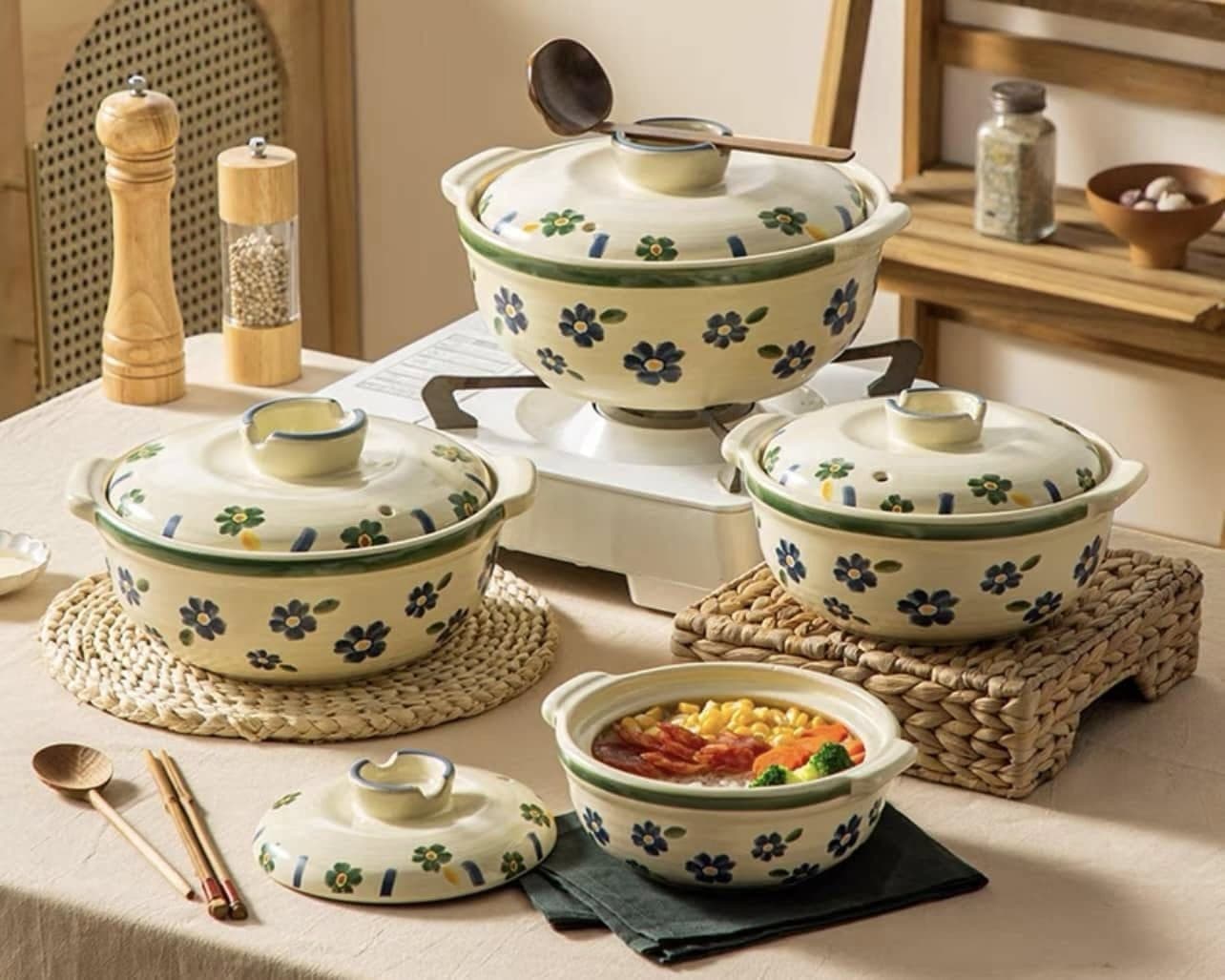 Mini Enamel Pot Trio – Bluebell - view 1