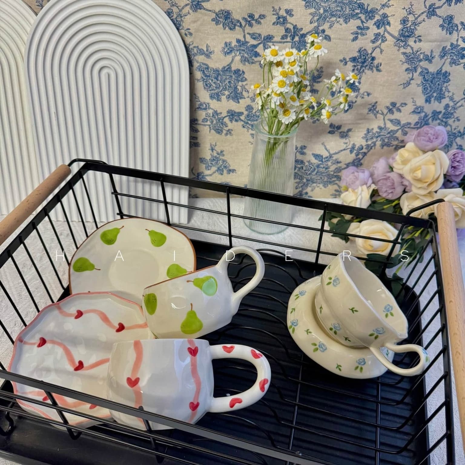 Pear &amp; Heart Cup &amp; Saucer Set