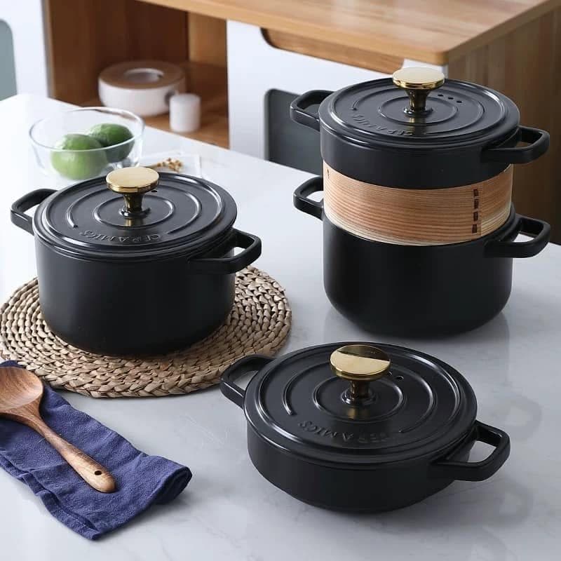Rome Black Casserole Set